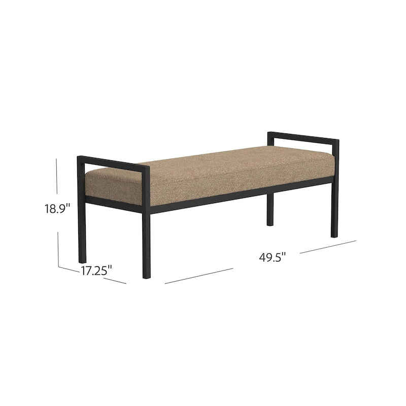 Modern Metal Upholstered Bench
