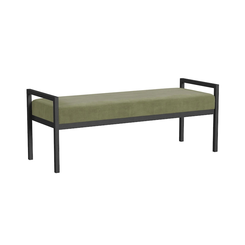 Modern Metal Upholstered Bench