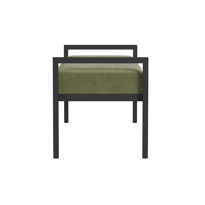 Modern Metal Upholstered Bench