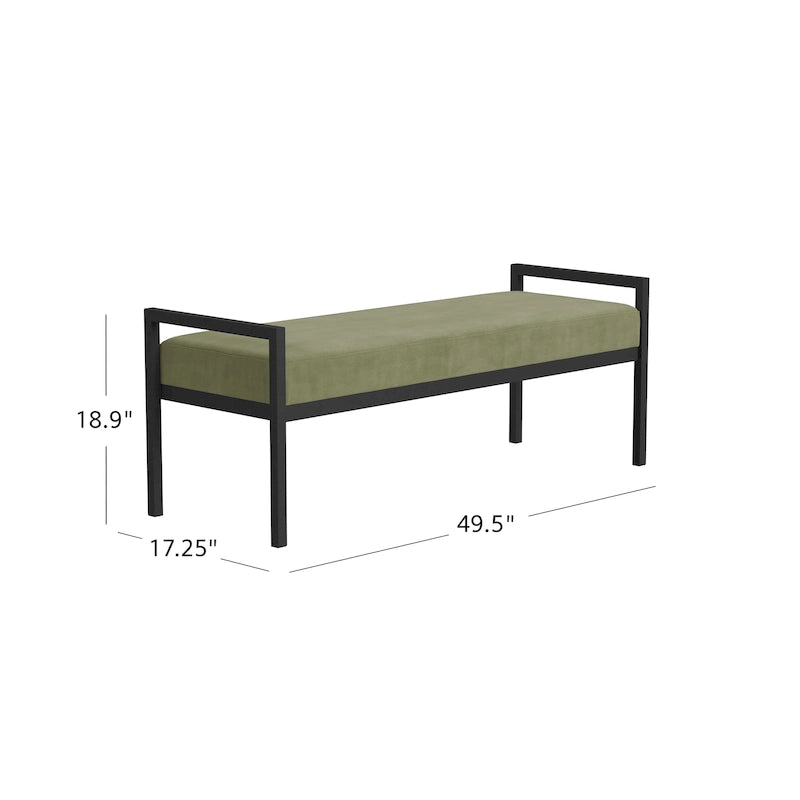 Modern Metal Upholstered Bench
