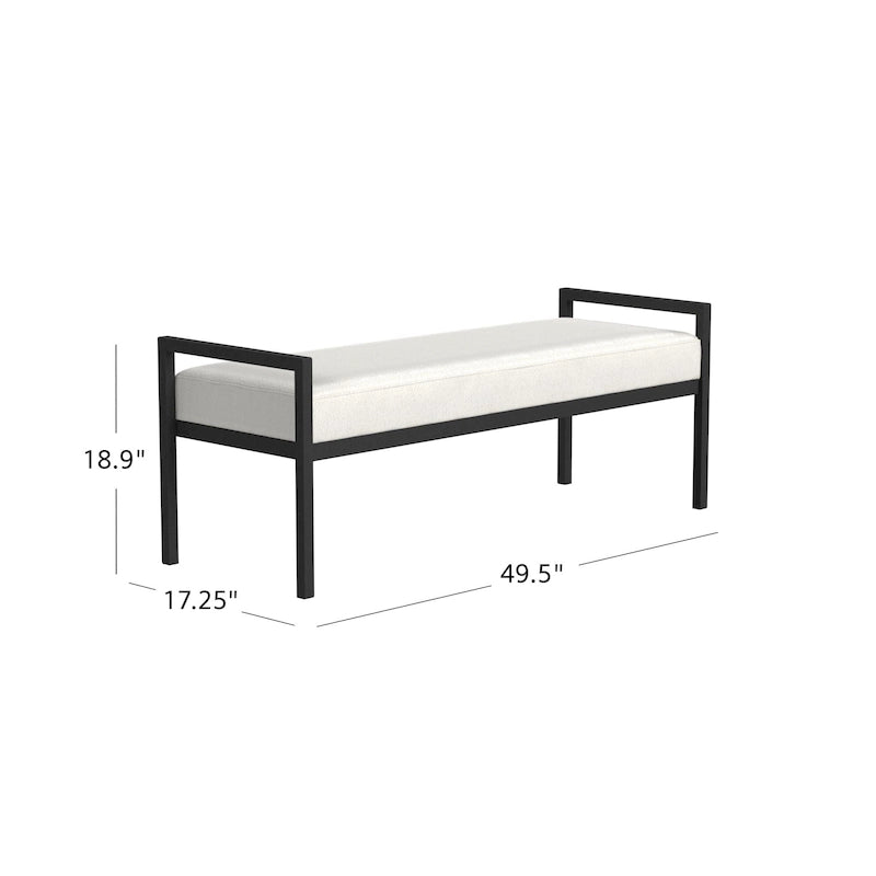 Modern Metal Upholstered Bench