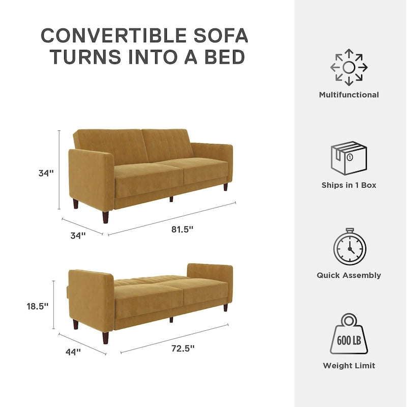 Tufted Velvet Transitional Futon