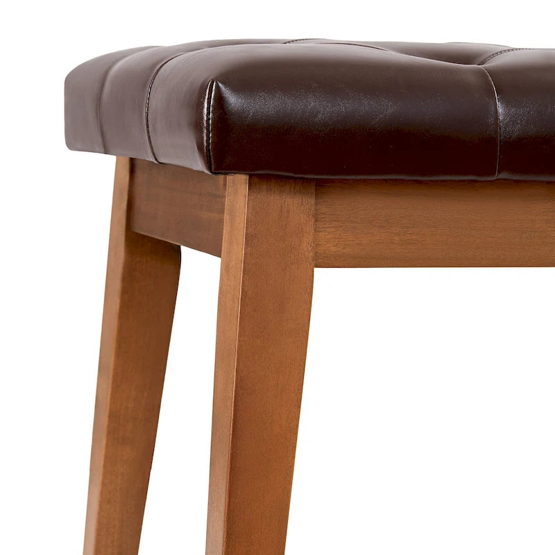 Button-Tufted End-of-Bed Bench, 44-inch Linen or PU Leather