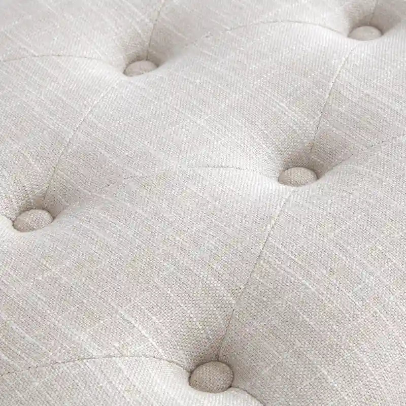 Button-Tufted End-of-Bed Bench, 44-inch Linen or PU Leather