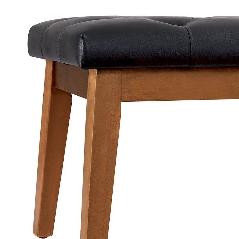 Button-Tufted End-of-Bed Bench, 44-inch Linen or PU Leather