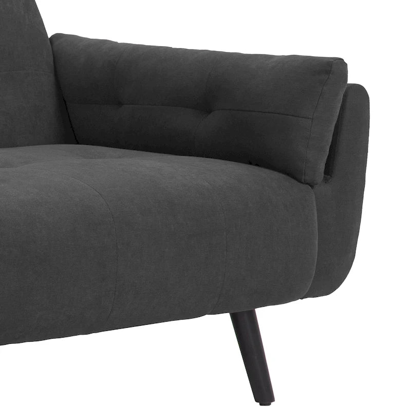 Modern Adjustable Backrest Convertible Futon Sleeper Couch