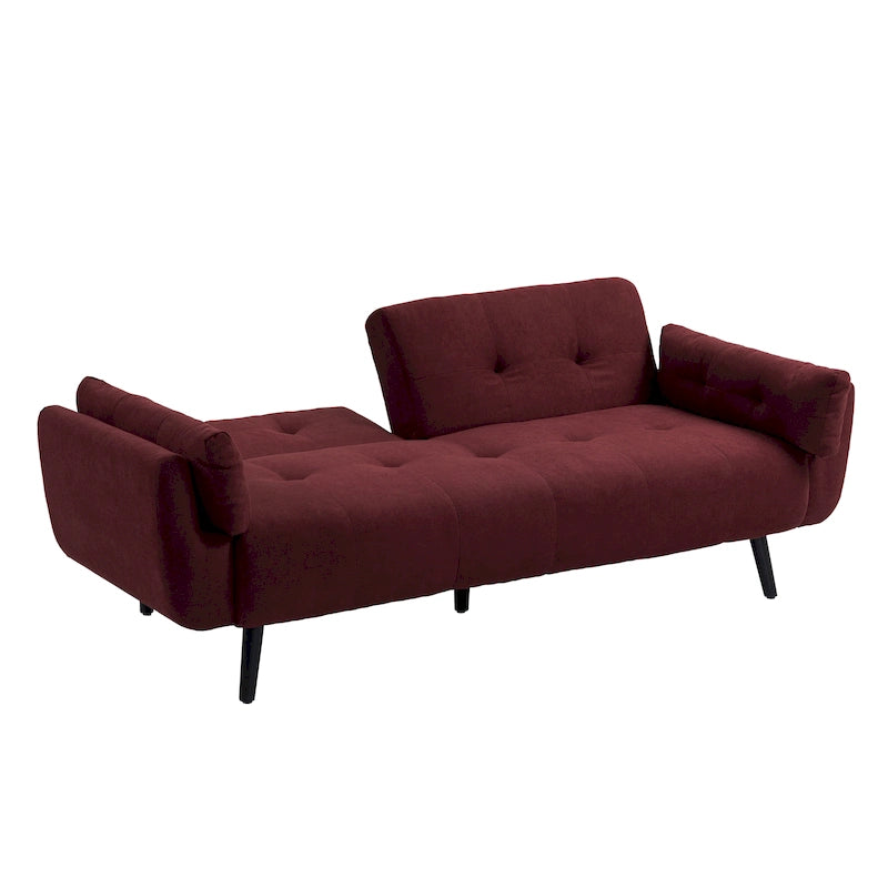 Modern Adjustable Backrest Convertible Futon Sleeper Couch