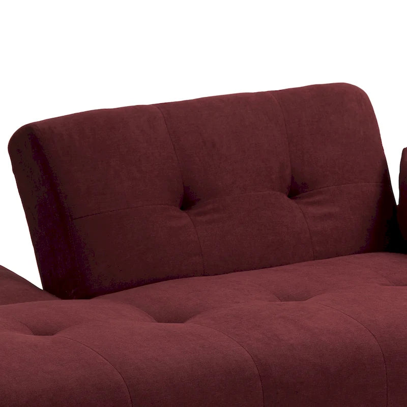 Modern Adjustable Backrest Convertible Futon Sleeper Couch