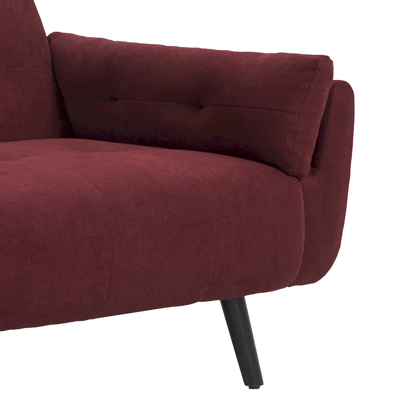Modern Adjustable Backrest Convertible Futon Sleeper Couch