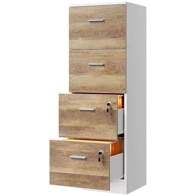 51 Inch 4 Drawer Lockable Vertical File Cabinet for Home Office