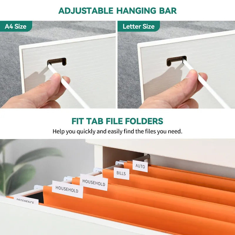 51 Inch 4 Drawer Lockable Vertical File Cabinet for Home Office