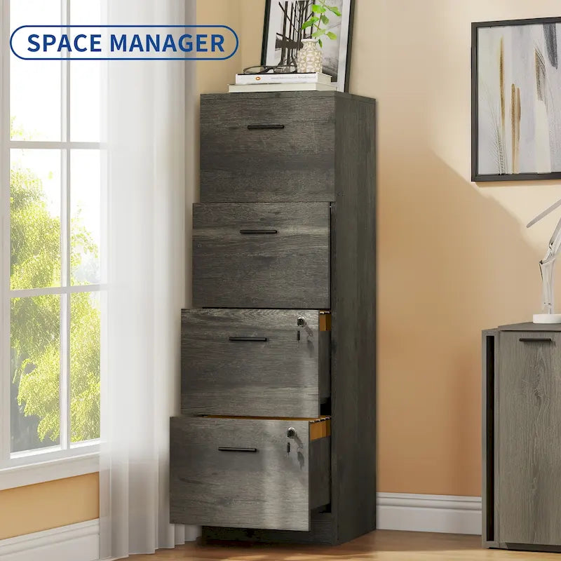 51 Inch 4 Drawer Lockable Vertical File Cabinet for Home Office