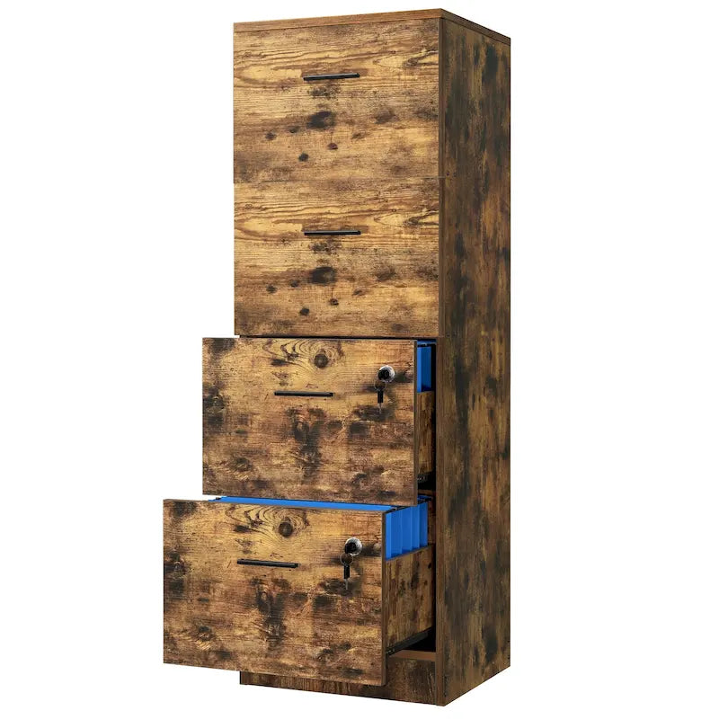 51 Inch 4 Drawer Lockable Vertical File Cabinet for Home Office