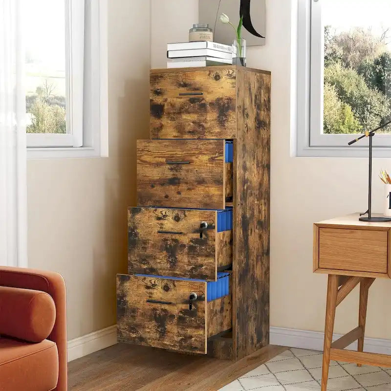 51 Inch 4 Drawer Lockable Vertical File Cabinet for Home Office