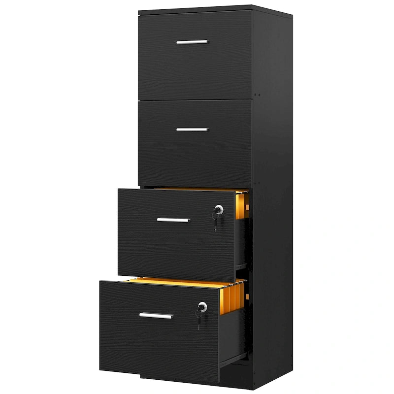 51 Inch 4 Drawer Lockable Vertical File Cabinet for Home Office
