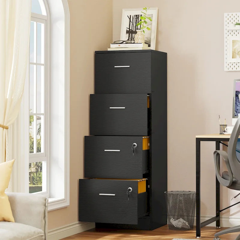 51 Inch 4 Drawer Lockable Vertical File Cabinet for Home Office
