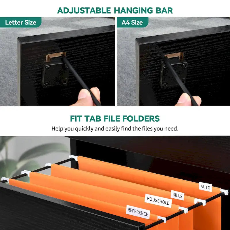 51 Inch 4 Drawer Lockable Vertical File Cabinet for Home Office