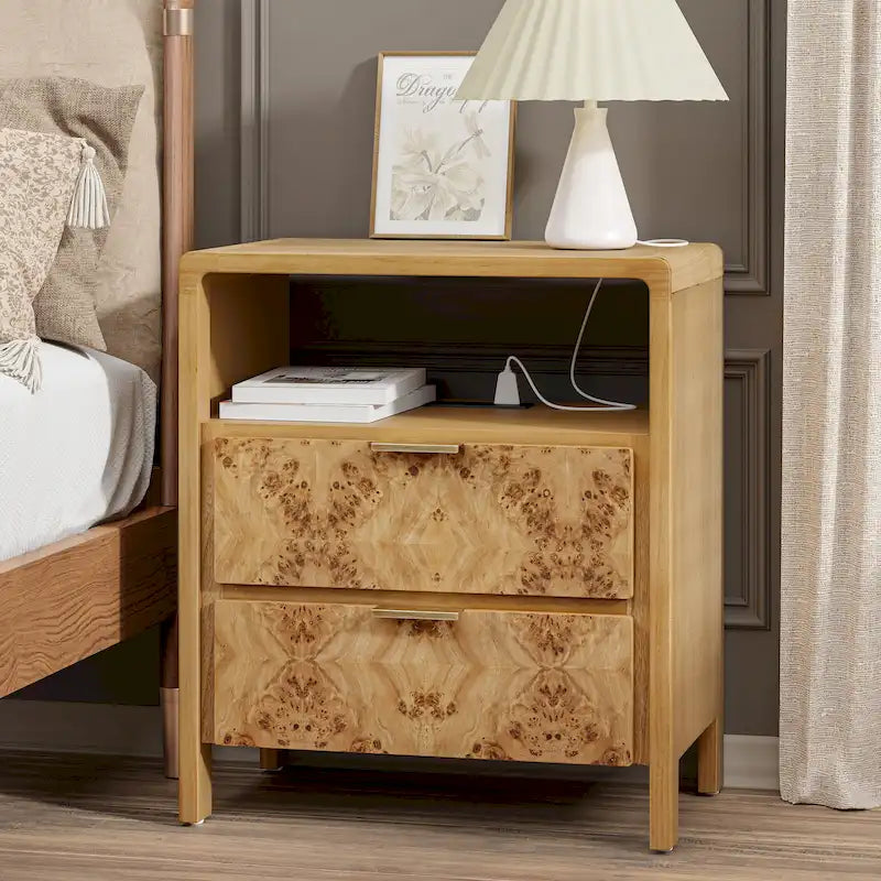 Fully-Assembled Farmhouse Nightstand, Rustic Distressed Wood Chest