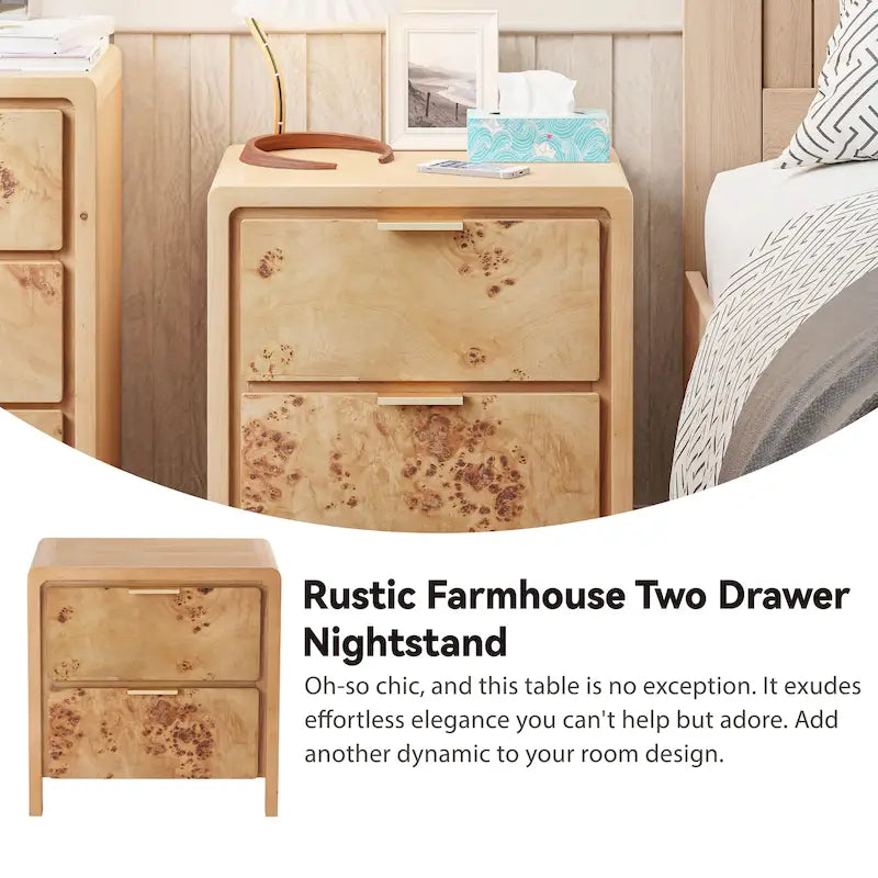 Fully-Assembled Farmhouse Nightstand, Rustic Distressed Wood Chest