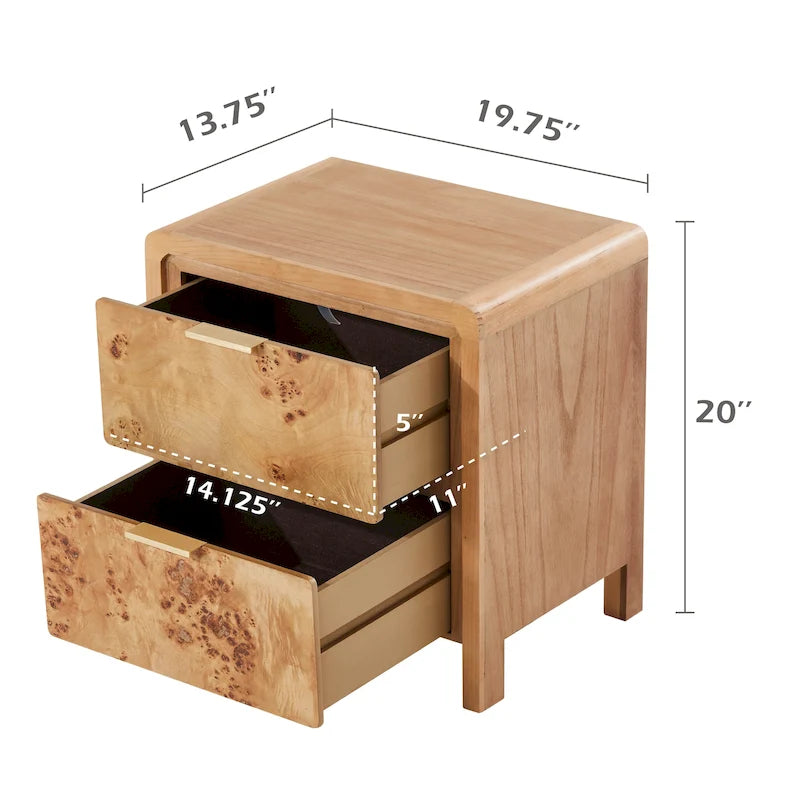 Fully-Assembled Farmhouse Nightstand, Rustic Distressed Wood Chest
