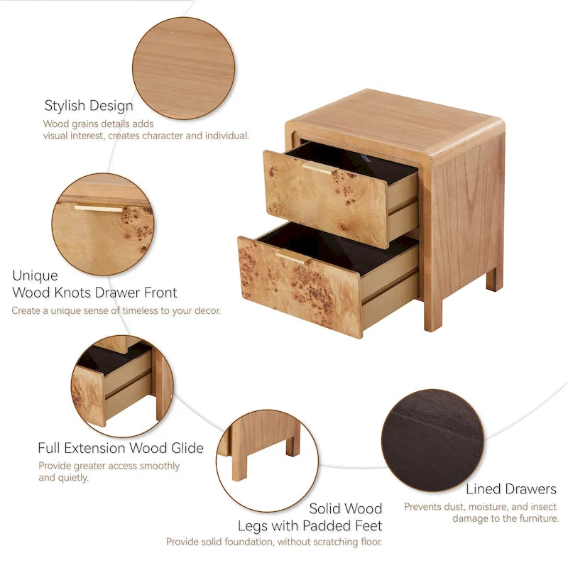 Fully-Assembled Farmhouse Nightstand, Rustic Distressed Wood Chest
