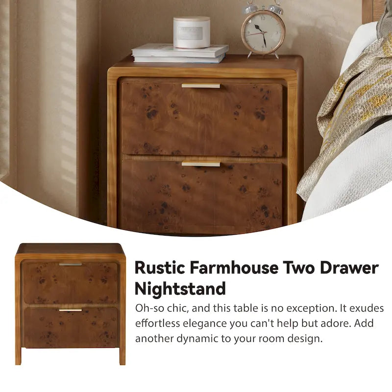 Fully-Assembled Farmhouse Nightstand, Rustic Distressed Wood Chest