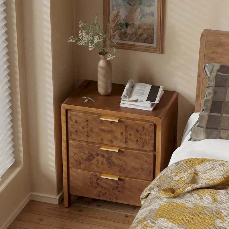 Fully-Assembled Farmhouse Nightstand, Rustic Distressed Wood Chest