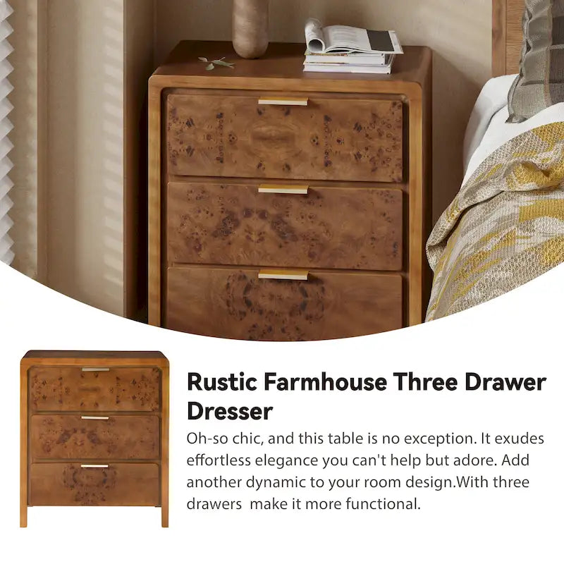 Fully-Assembled Farmhouse Nightstand, Rustic Distressed Wood Chest