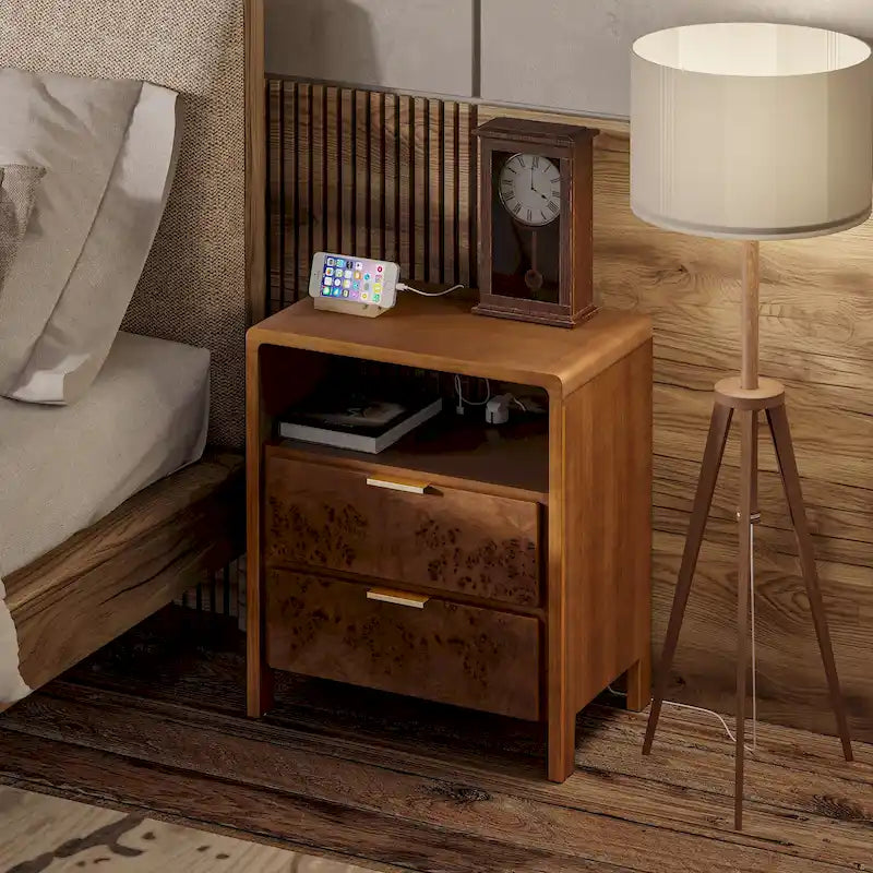 Fully-Assembled Farmhouse Nightstand, Rustic Distressed Wood Chest