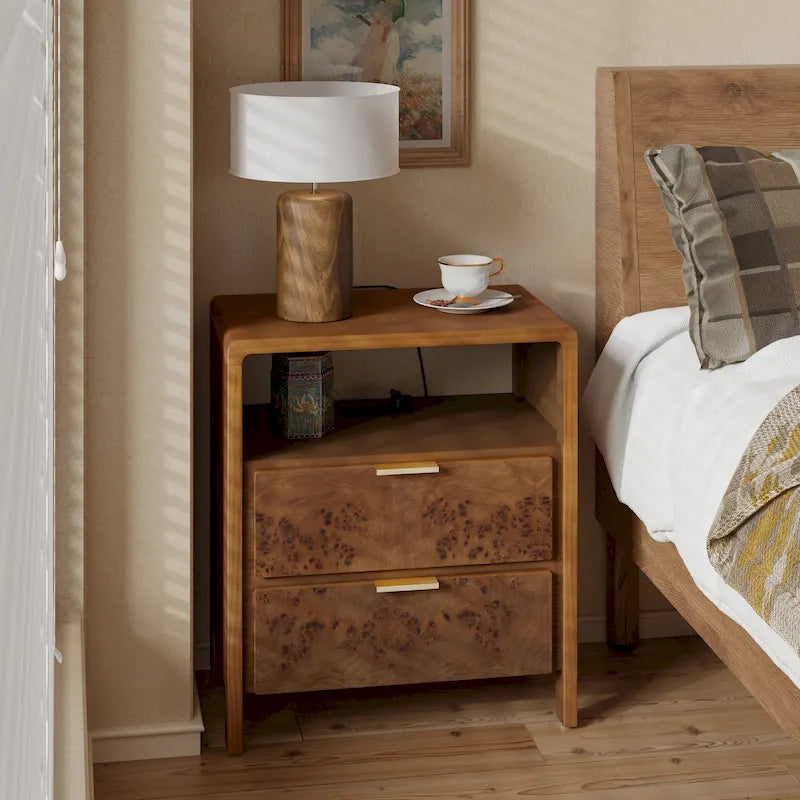 Fully-Assembled Farmhouse Nightstand, Rustic Distressed Wood Chest