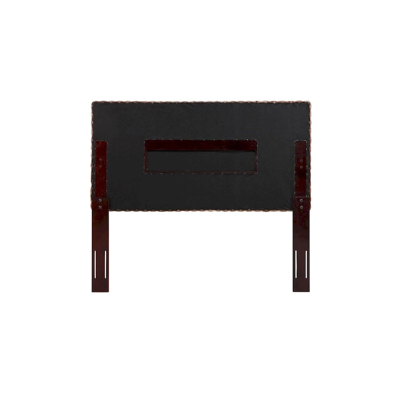 Rattan Adjustable Headboard, Handwoven Cane with Mahogany Frame
