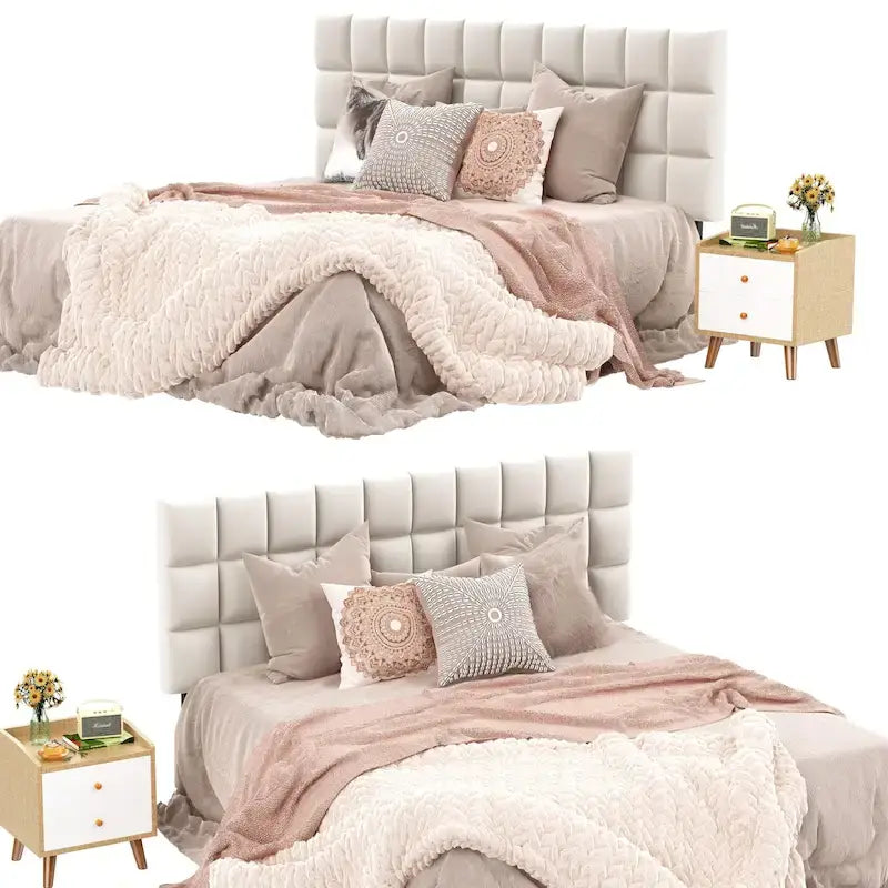 Queen Foldable Upholstered Headboard
