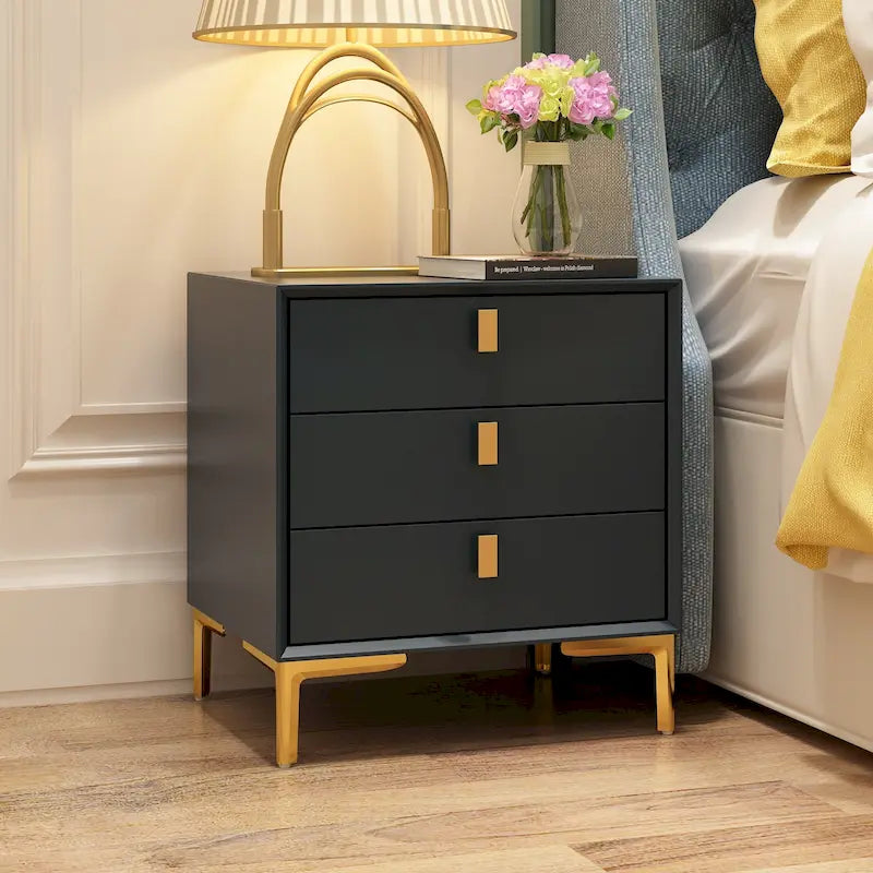 3-Drawer Mid-Century Modern Nightstand End Table