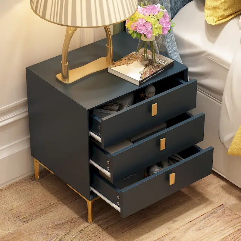 3-Drawer Mid-Century Modern Nightstand End Table