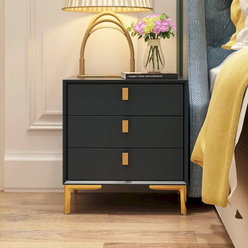 3-Drawer Mid-Century Modern Nightstand End Table