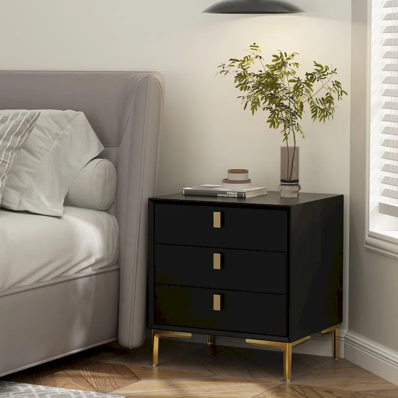 3-Drawer Mid-Century Modern Nightstand End Table