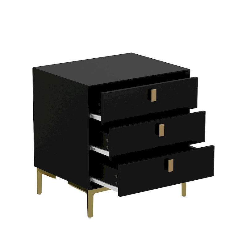 3-Drawer Mid-Century Modern Nightstand End Table