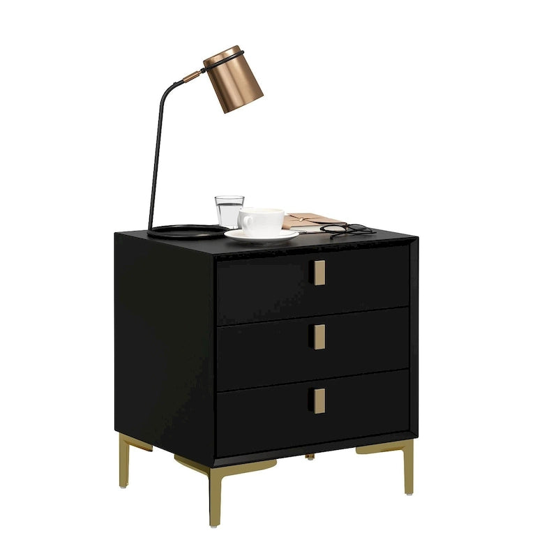 3-Drawer Mid-Century Modern Nightstand End Table