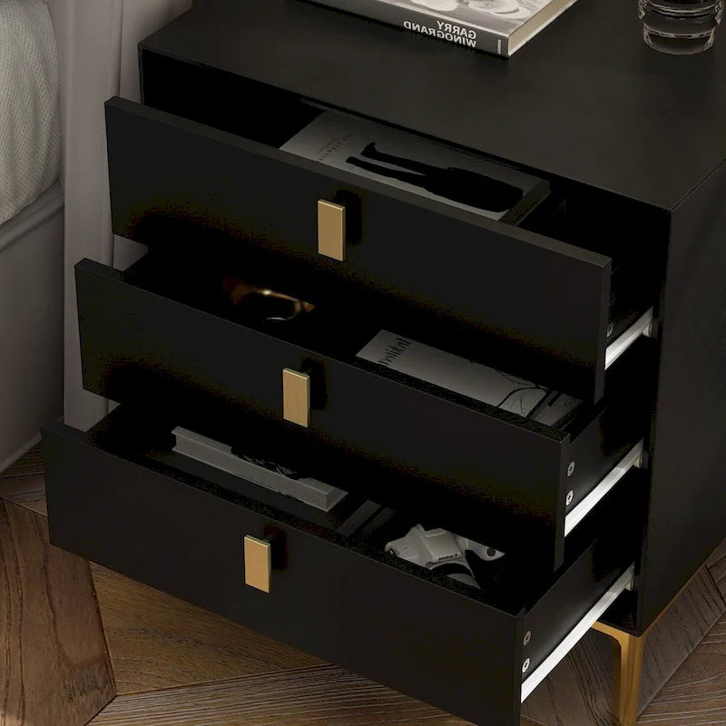 3-Drawer Mid-Century Modern Nightstand End Table