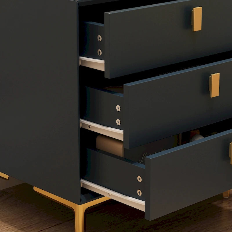 3-Drawer Mid-Century Modern Nightstand End Table
