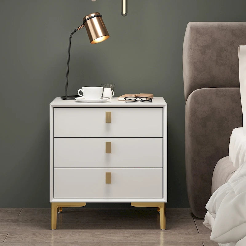 3-Drawer Mid-Century Modern Nightstand End Table