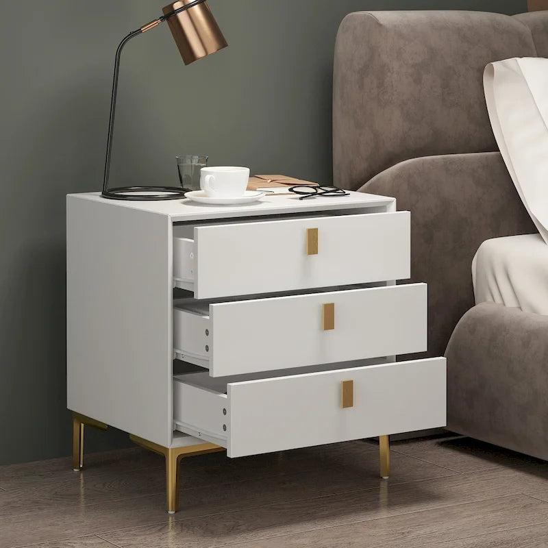 3-Drawer Mid-Century Modern Nightstand End Table