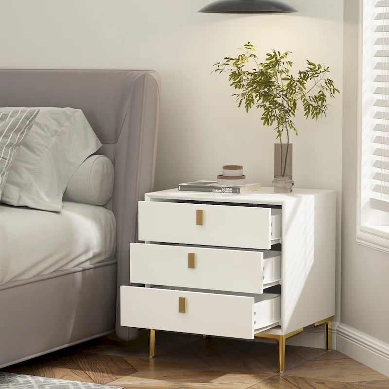 3-Drawer Mid-Century Modern Nightstand End Table