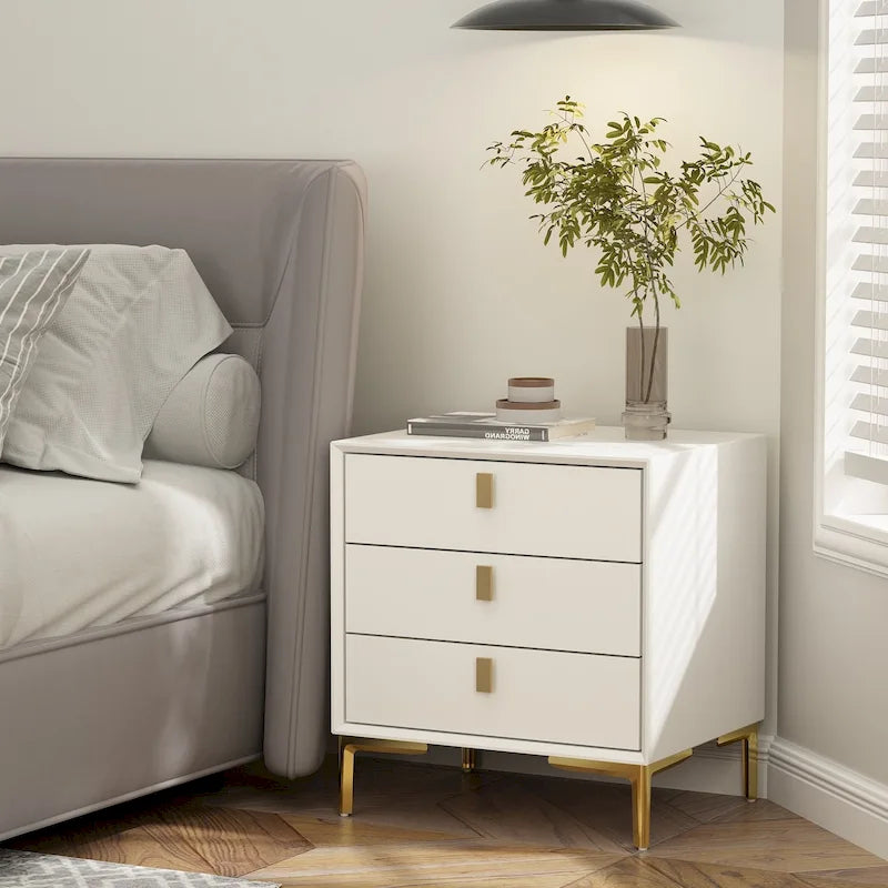 3-Drawer Mid-Century Modern Nightstand End Table