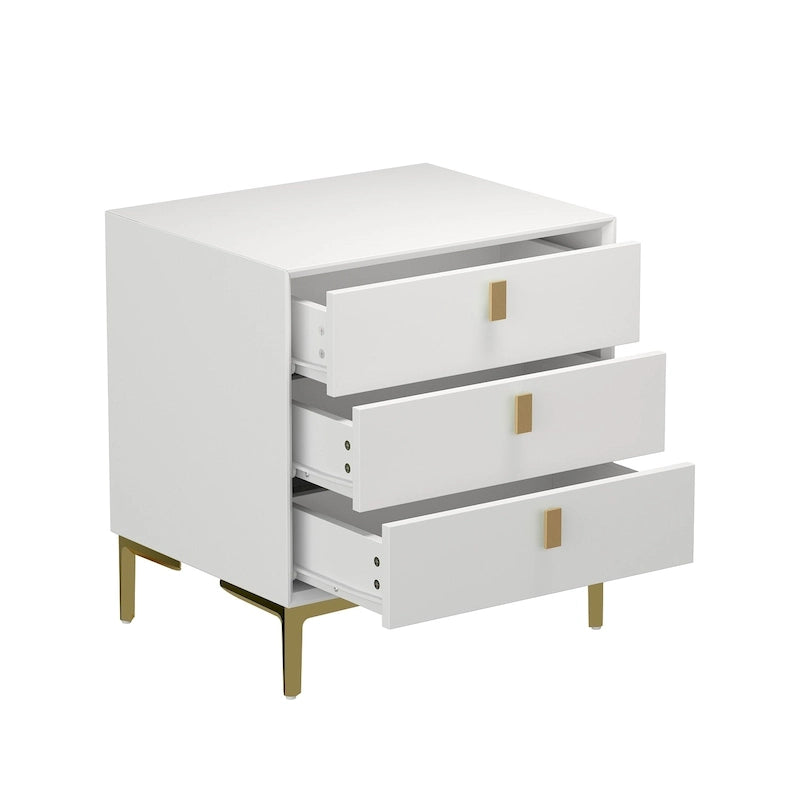 3-Drawer Mid-Century Modern Nightstand End Table