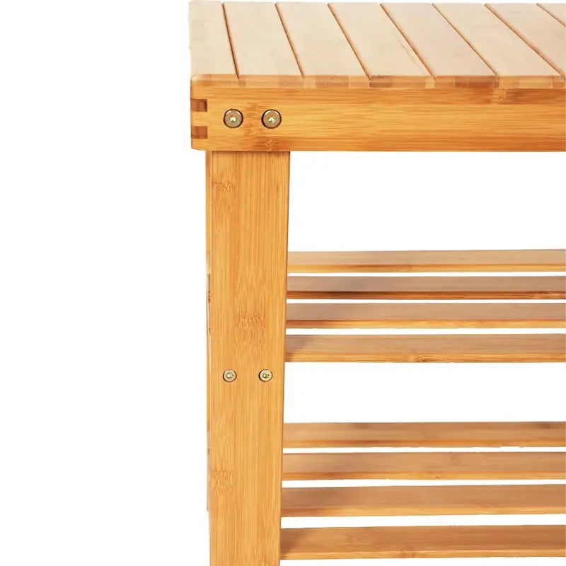 Bamboo 3 Tier Shoe Rack Bench