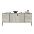 Modern Sideboard Cabinet with 4 Drawers and 2 Cabinets, Gold Handles