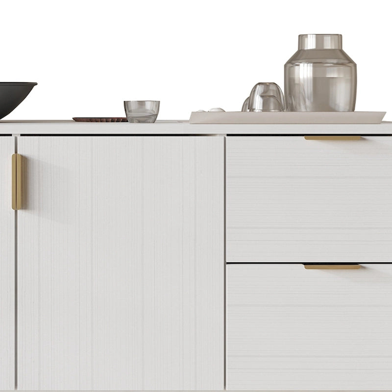 Modern Sideboard Cabinet with 4 Drawers and 2 Cabinets, Gold Handles