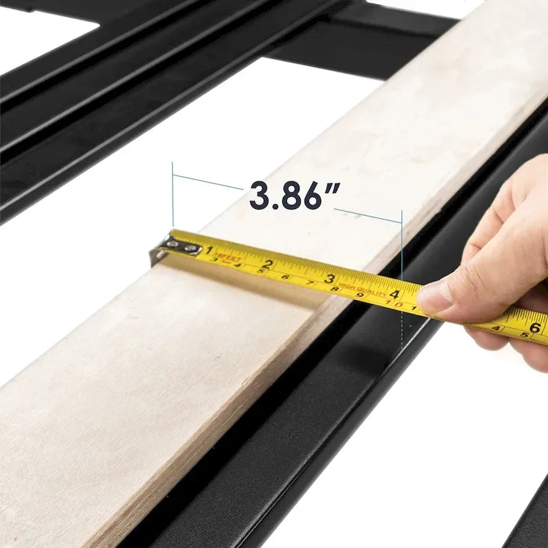 King Size Heavy Duty Steel Platform Bed Frame with Steel Slats
