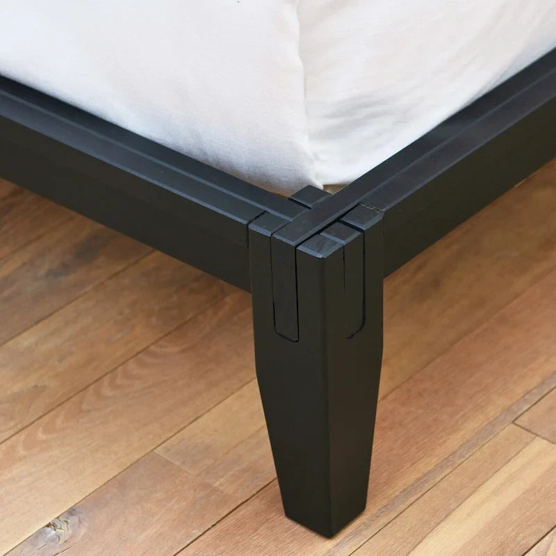 Solid Wood Platform Bed with Japanese Joinery